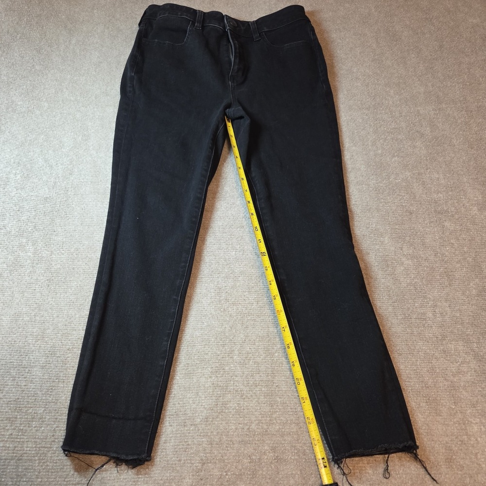 American Eagle Outfitters The Dream Jean Skinny Stretch Jeans Black Raw Hem